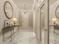 Gray and beige in the hallway interior