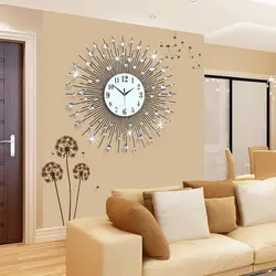 Wall clock in the living room in a modern style photo