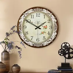 Wall clock in the living room in a modern style photo