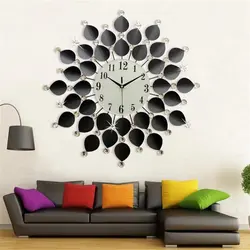 Wall clock in the living room in a modern style photo