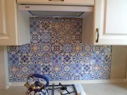 Patchwork style tiles in the kitchen interior