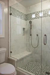 Shower cabin and bathroom made of tiles photo
