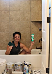 Painting bathroom tiles with your own hands photo