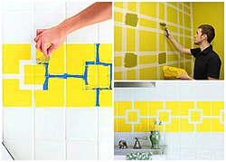 Paint bathroom tiles photo