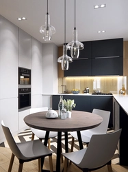 Interior of kitchens in apartments in a modern style