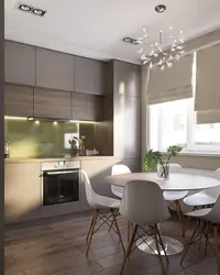 Interior of kitchens in apartments in a modern style