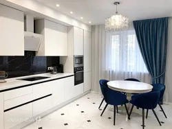 Interior of kitchens in apartments in a modern style