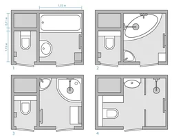 Bathroom design project with dimensions