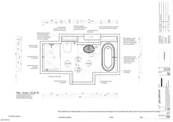 Bathroom design project with dimensions