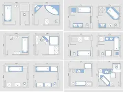 Bathroom design project with dimensions