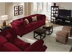 Burgundy Living Room Photo