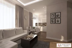 Interior in gray beige tones photo living room