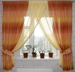 Sew curtains for the kitchen in a modern style photo