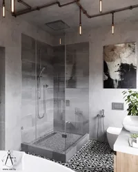 Duş loft dizaynı ilə vanna otağı