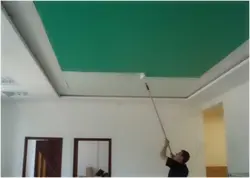 Painted ceiling in apartment photo