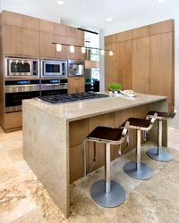 Kitchen island photo with bar counter