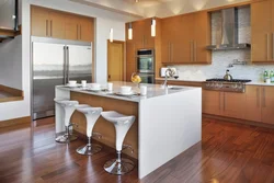 Kitchen island photo with bar counter