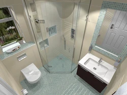 Design Project Of A Combined Bathroom With Shower