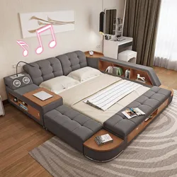 Sleeping sofa in the apartment photo