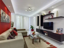 Interior of a walk-through living room in Khrushchev 18