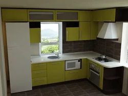 Corner kitchen in your house with a window photo
