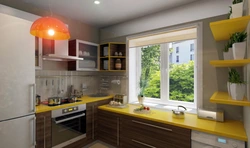Corner kitchen in your house with a window photo