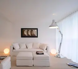 Living room interior with low ceiling