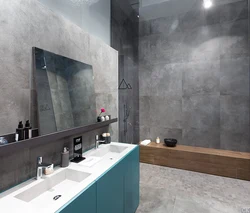 Bath concrete and marble in the interior