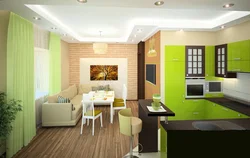 Kitchen design living room photo economy class