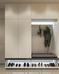 Mirrored cabinets in the hallway in a modern style photo