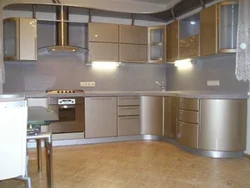 Champagne kitchen in the interior