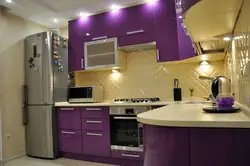 Kitchen in lilac tones photo design for a small kitchen