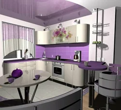 Kitchen in lilac tones photo design for a small kitchen