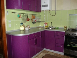 Kitchen in lilac tones photo design for a small kitchen