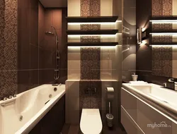 Bathroom design in brown and beige tones