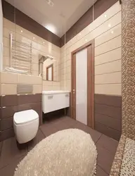 Bathroom design in brown and beige tones