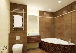 Bathroom design in brown and beige tones