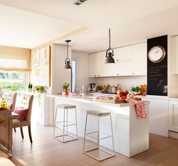 Living room kitchen design with island and sofa