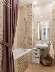 Bathroom interior in beige tones