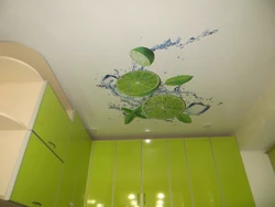 Drawings on suspended ceilings photos for the kitchen