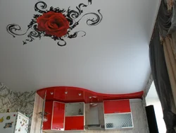 Drawings on suspended ceilings photos for the kitchen