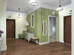 Hallway in green design photo