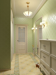 Hallway in green design photo