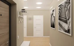 Wallpaper in the hallway of the apartment in light colors photo