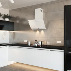 Modern kitchen hoods in the interior