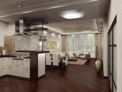 House design inside living room and kitchen
