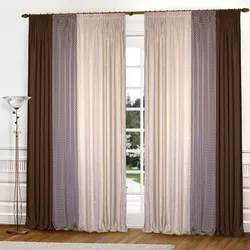 Combined Curtains Of 2 Colors For The Living Room Photo