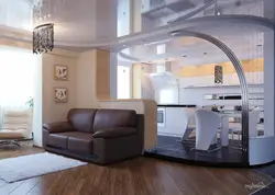 Color combinations in the interior of the kitchen living room