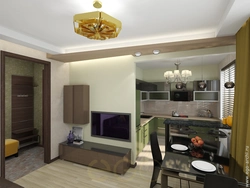 Color combinations in the interior of the kitchen living room