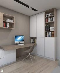 Computer desk in bedroom design photo